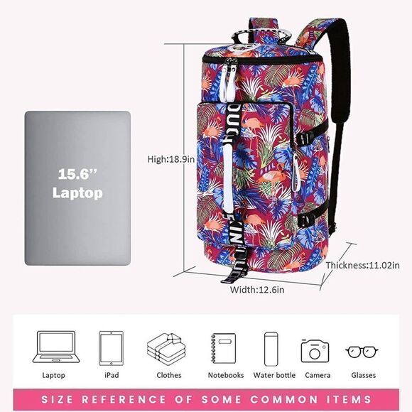 40L Sling Gym Sport Bag Backpack Duffle Bag Weekender Bag Water-resistant Travel - Picture 4 of 6